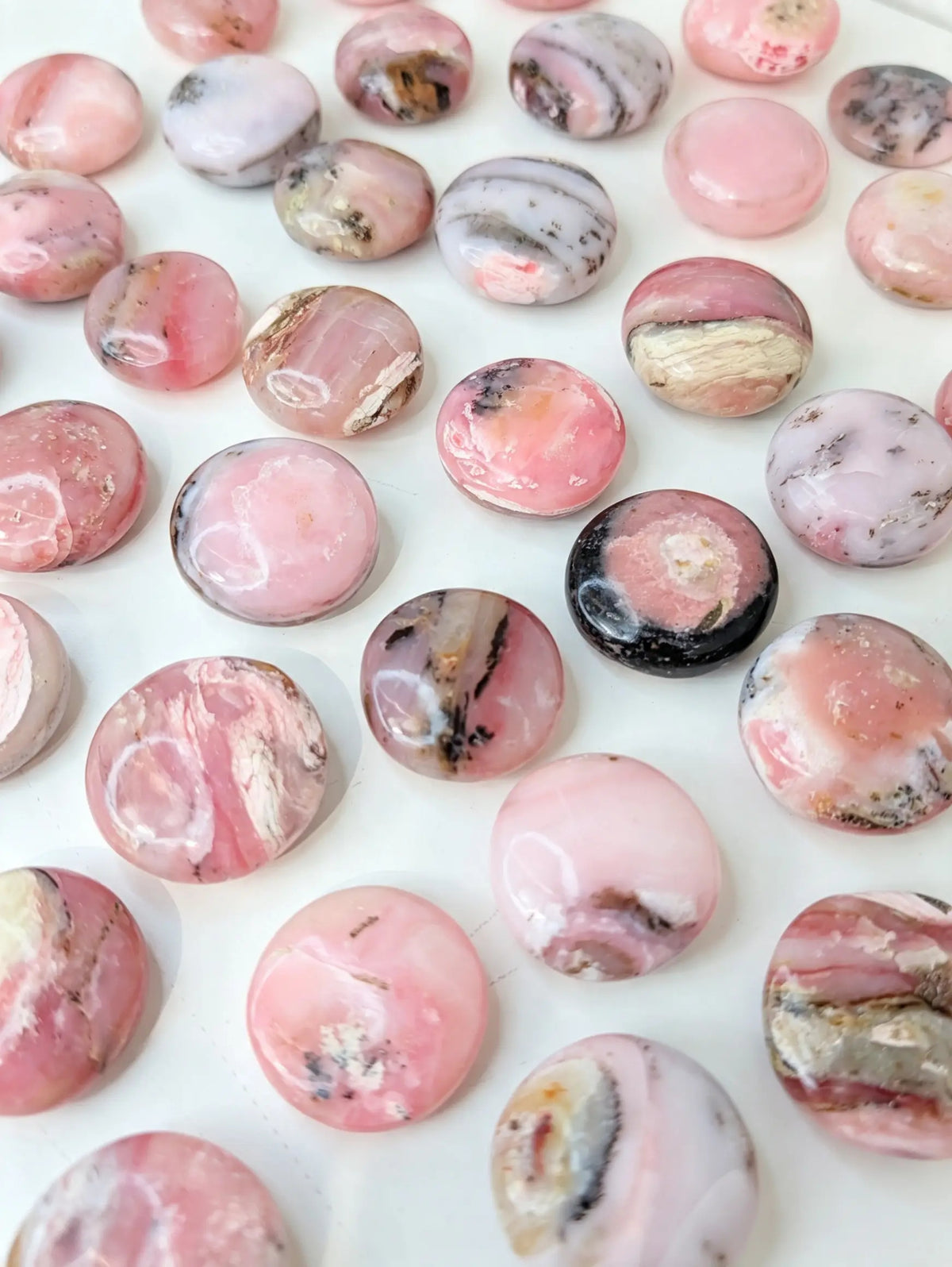 Intuitively Chosen Peruvian Pink Opal Button Flat Stones