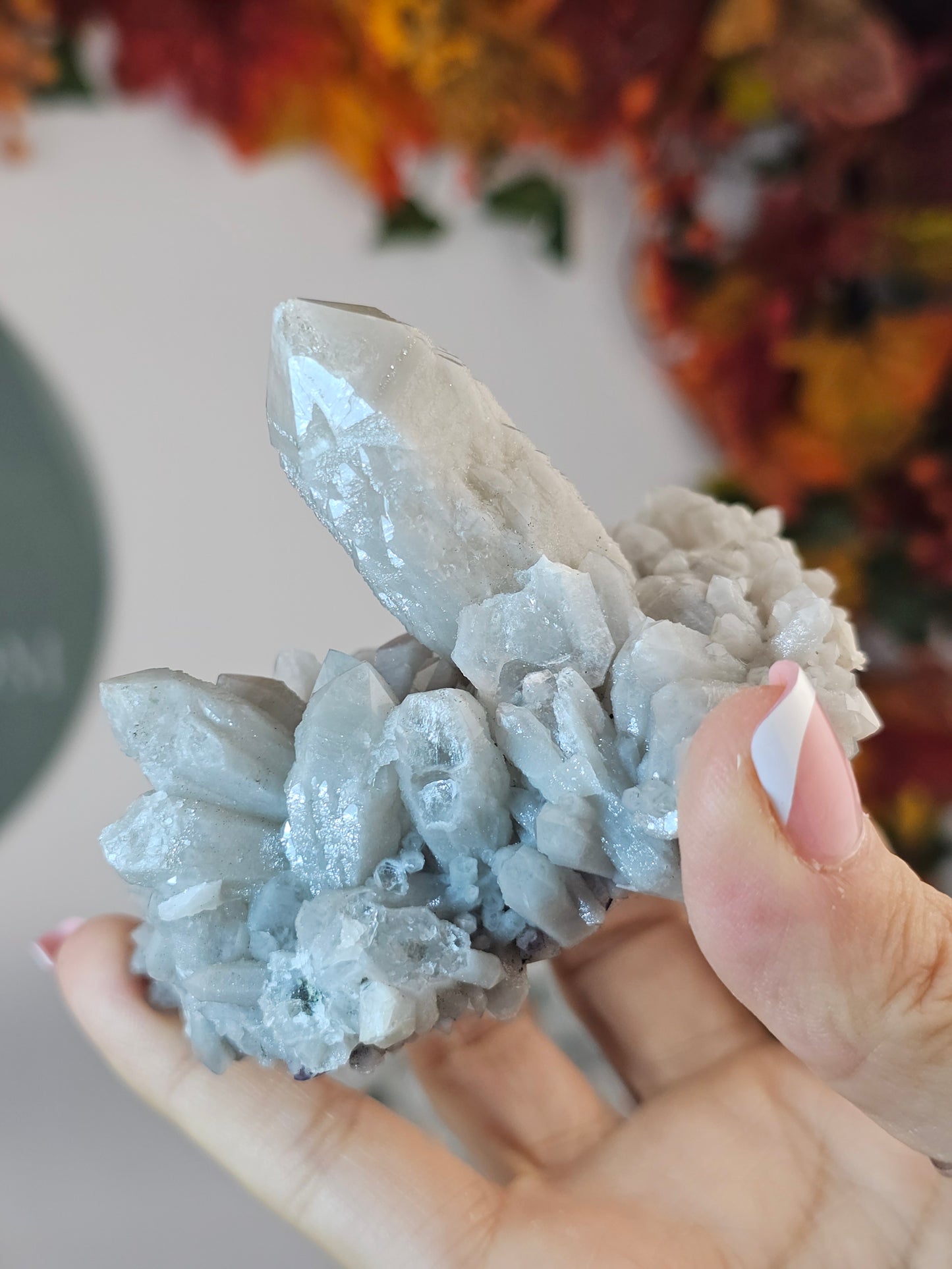 Candle Quartz with Blue Fluorite and Calcite from Inner Mongolia - MAS2638