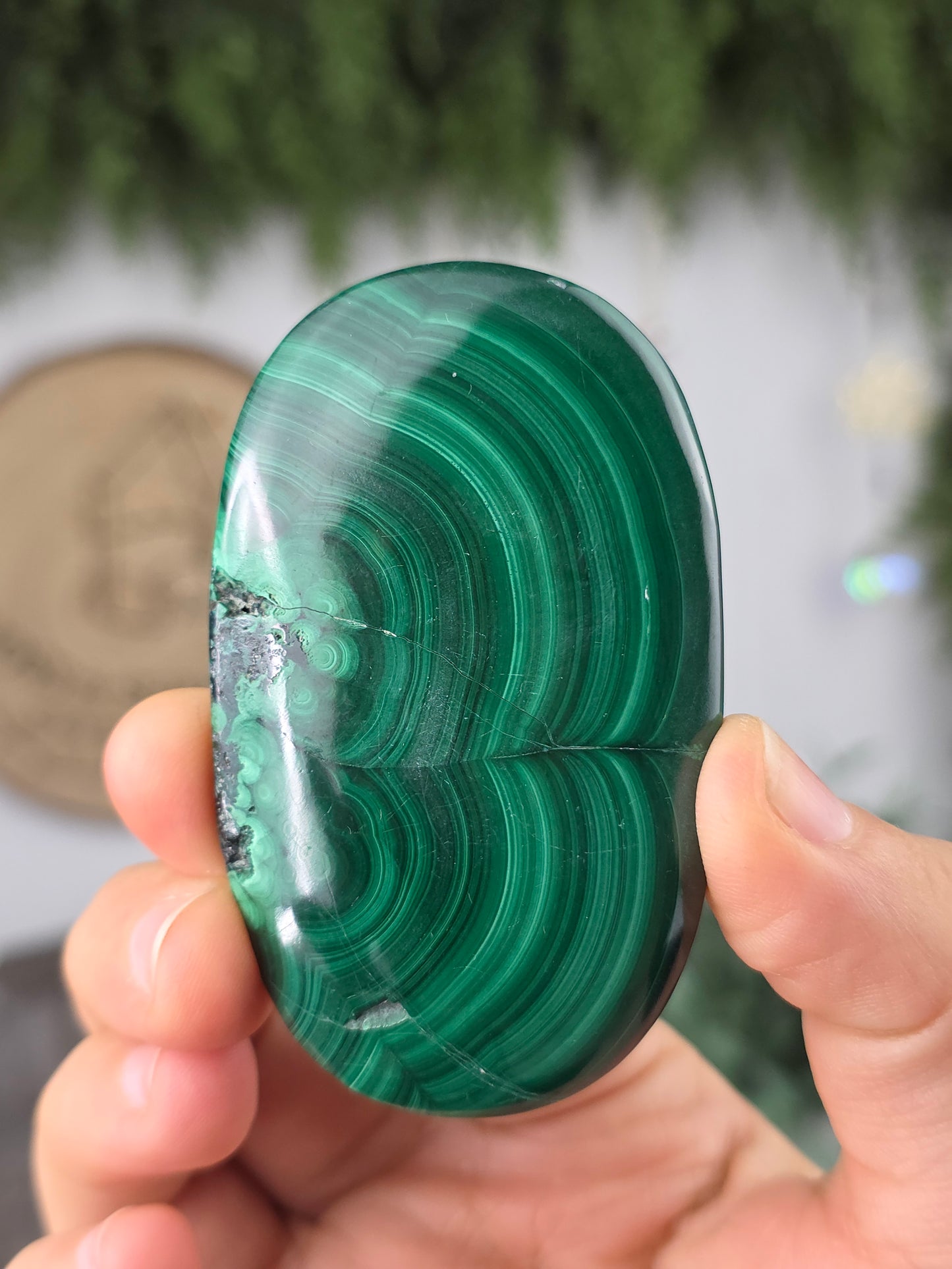 Malachite Palm Stones