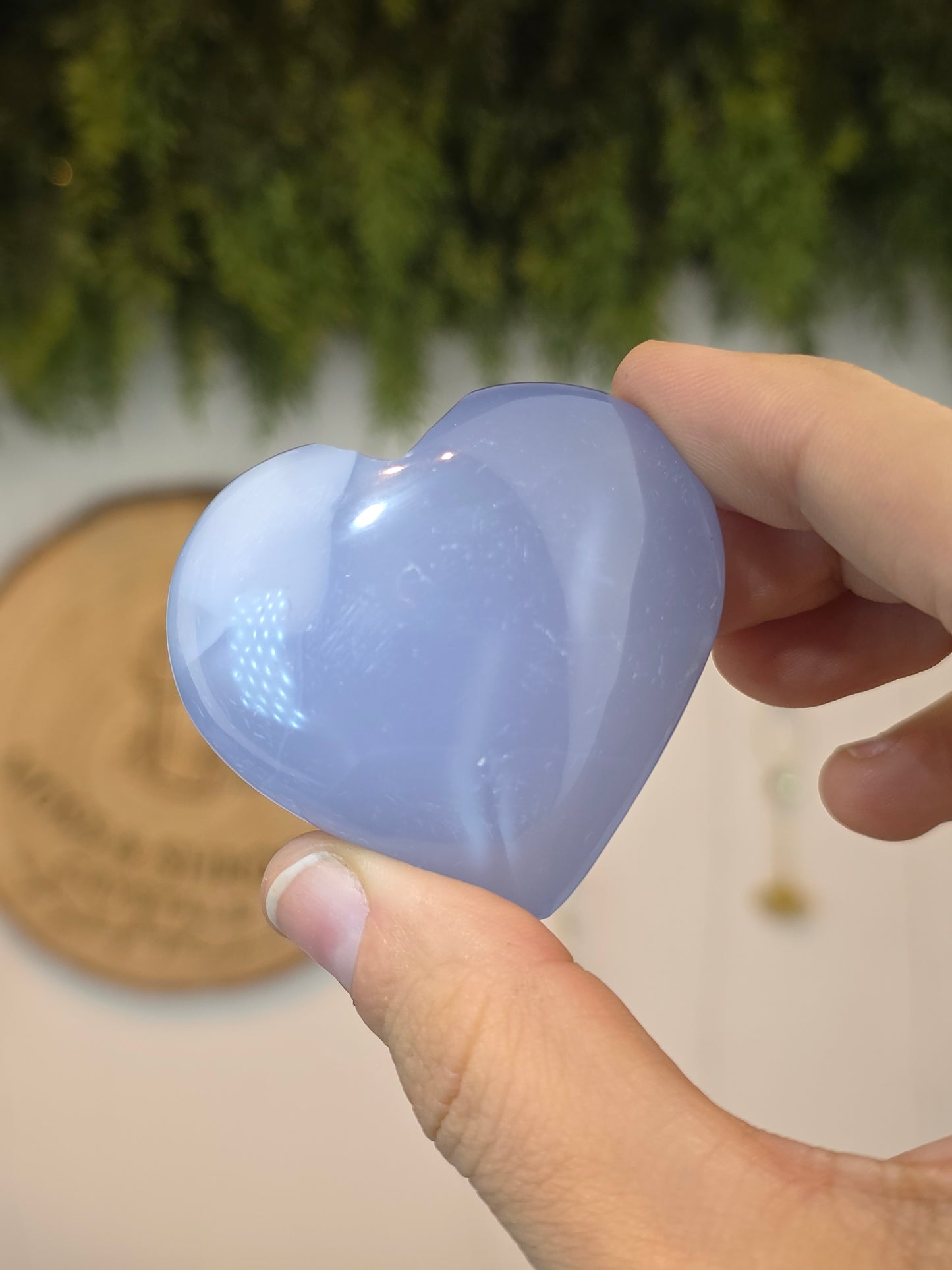 Blue Chalcedony Puffy Hearts