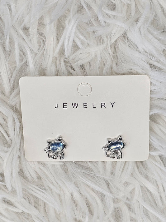 S925 Silver Aquamarine Earrings - MAS0878