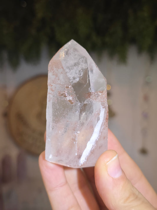 Brazilian Pink Lemurian Quartz Tower E