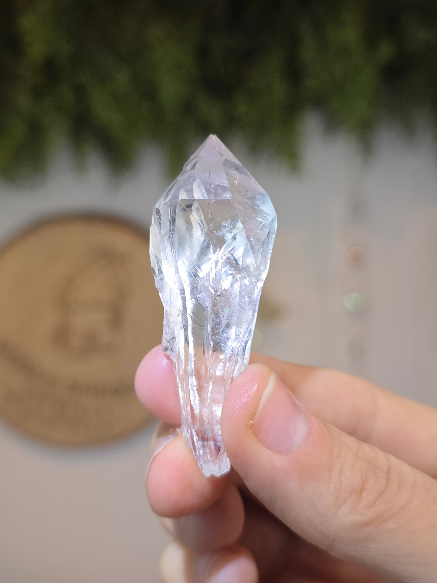 White Amethyst Root Point from Uruguay