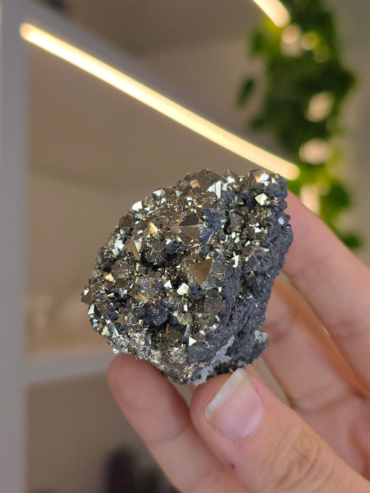 Octahedral Pyrite with Fluorite and Manganese A - Yindu, China