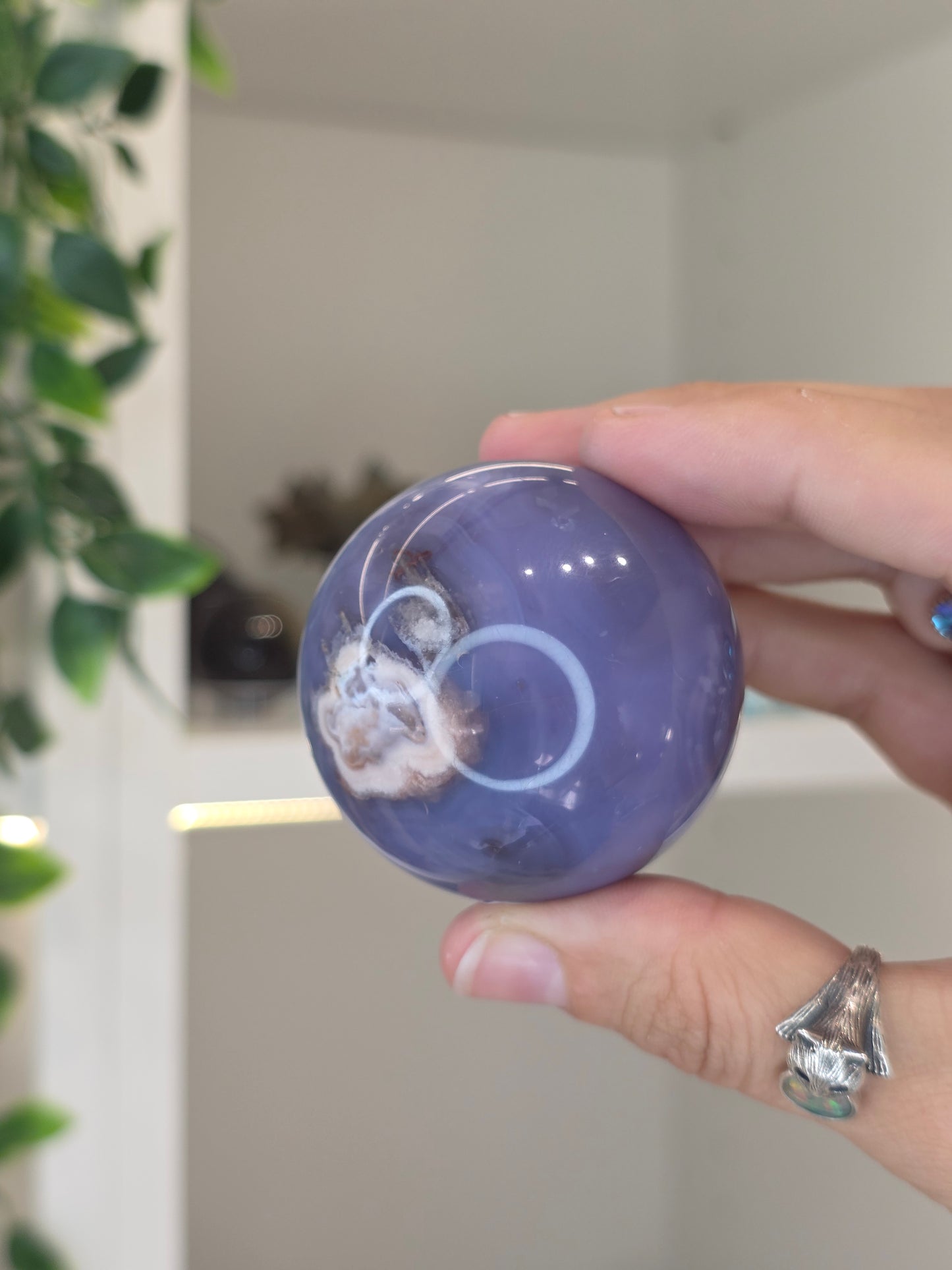 Blue Flower Agate Sphere - F