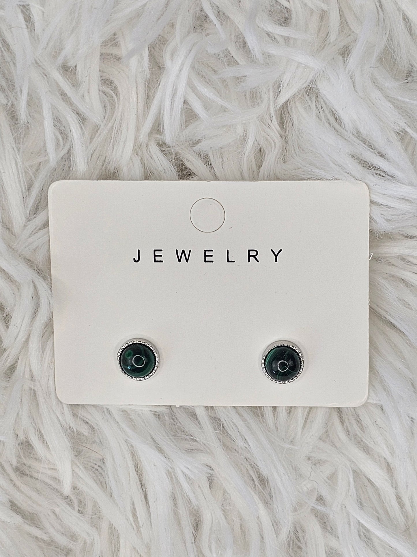 S925 Silver Malachite Earrings - MAS0875
