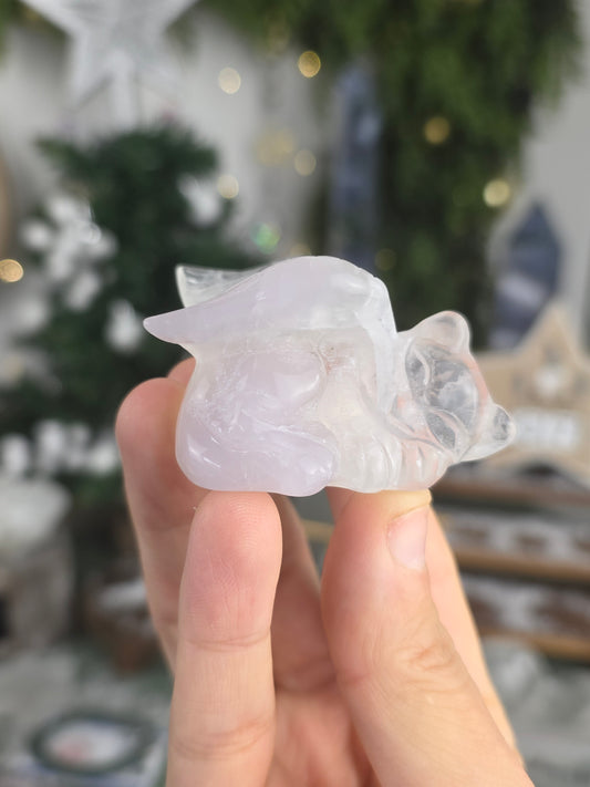 Lavender fluorite winged cat - MAS6037