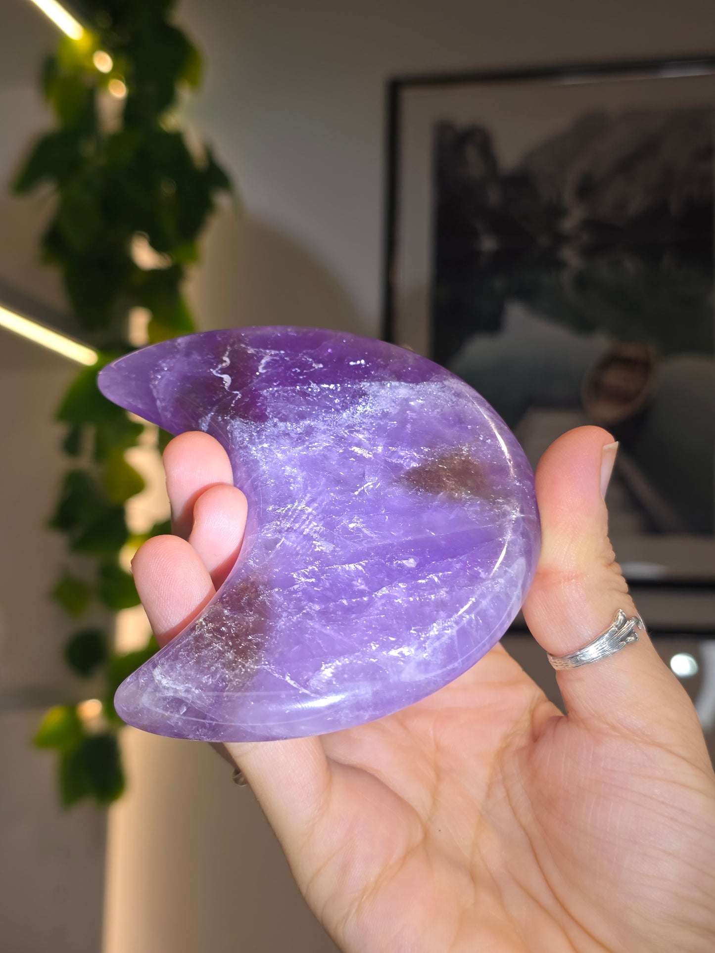 Ametrine (Amethyst with Citrine) Moon with stand - F