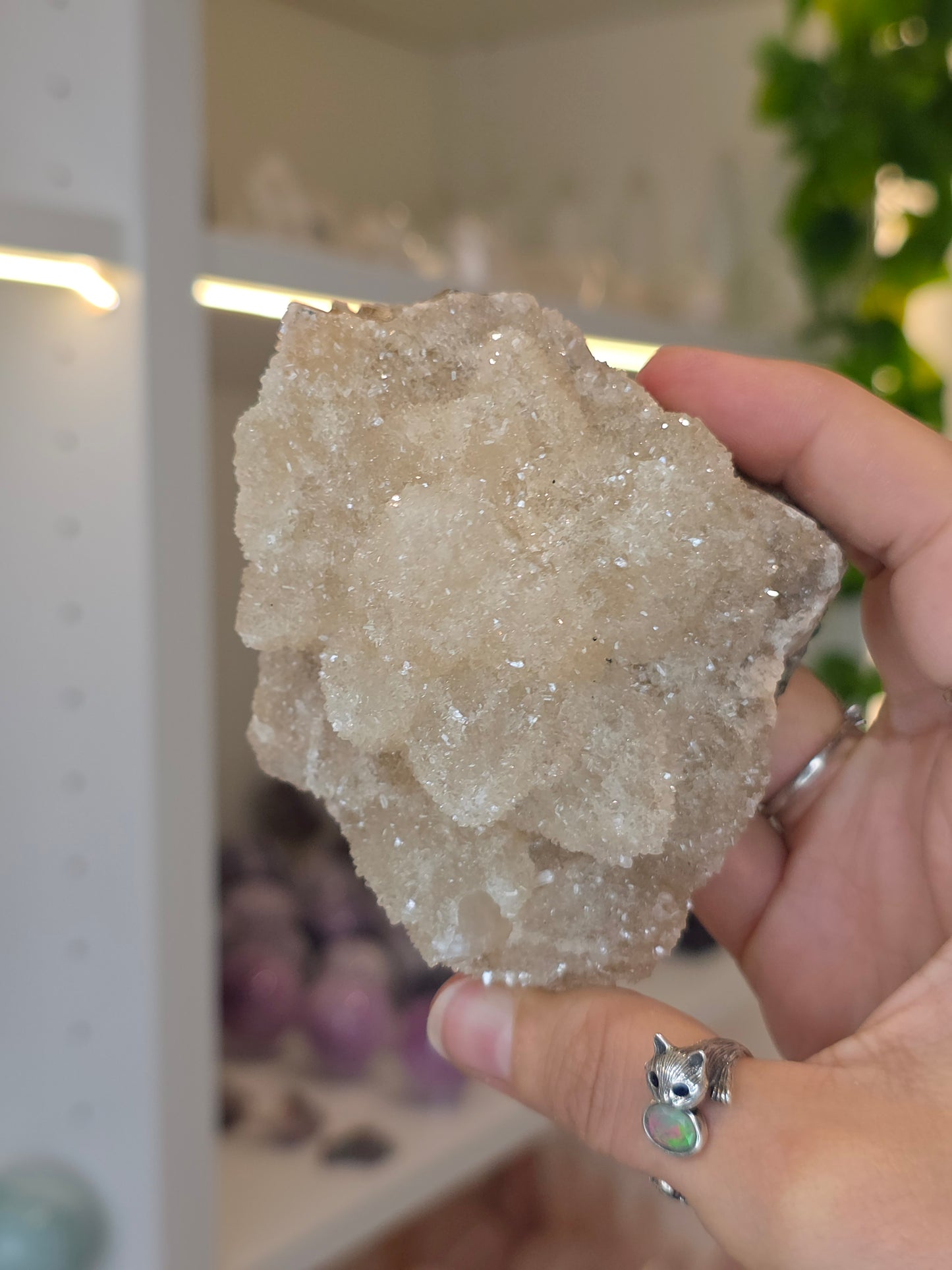 Sugary Dogtooth Calcite with Heulandite and Stilbite from Madhya Pradesh, India - F