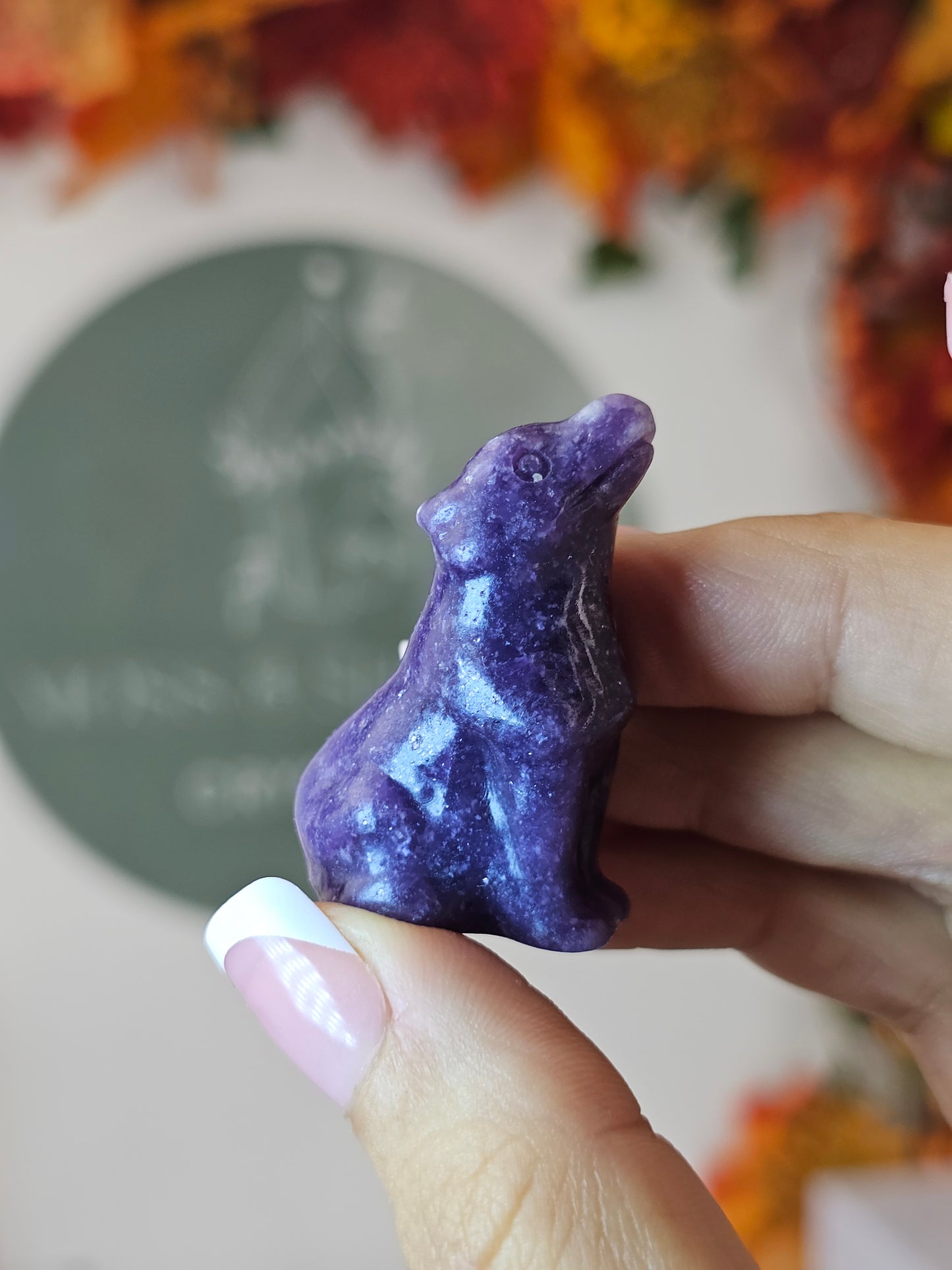 Lepidolite Wolf - MAS1308