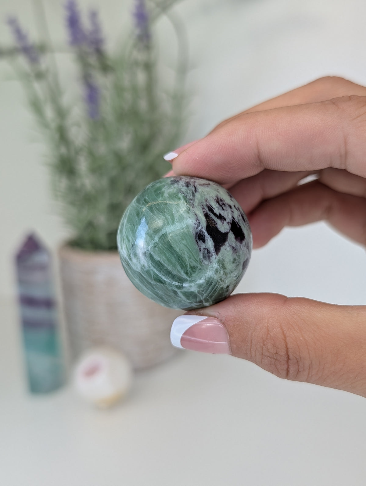 Green Kammererite Spheres from India