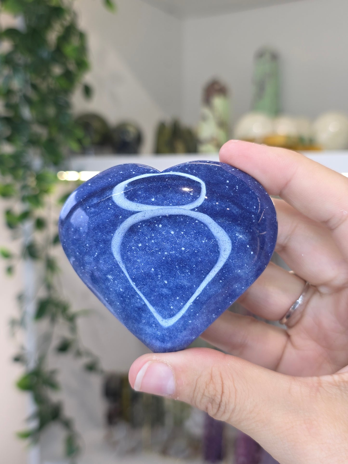 Brazilian Blue Aventurine Large Puffy Hearts