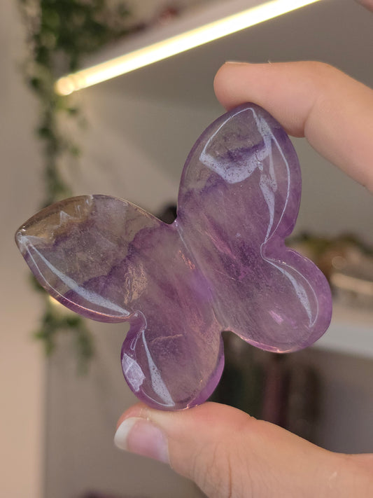 Imperfect Purple Fluorite 3D Butterfly