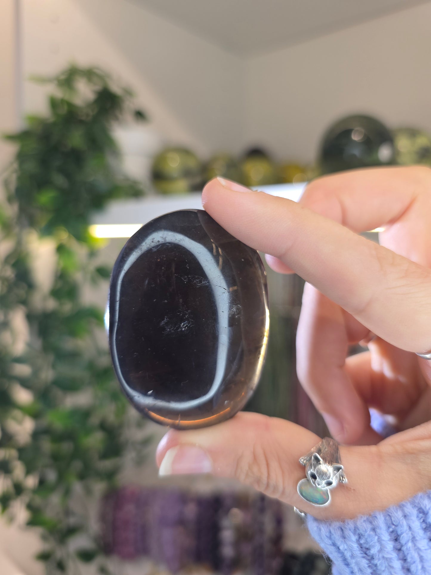 Black Rose Quartz Palms
