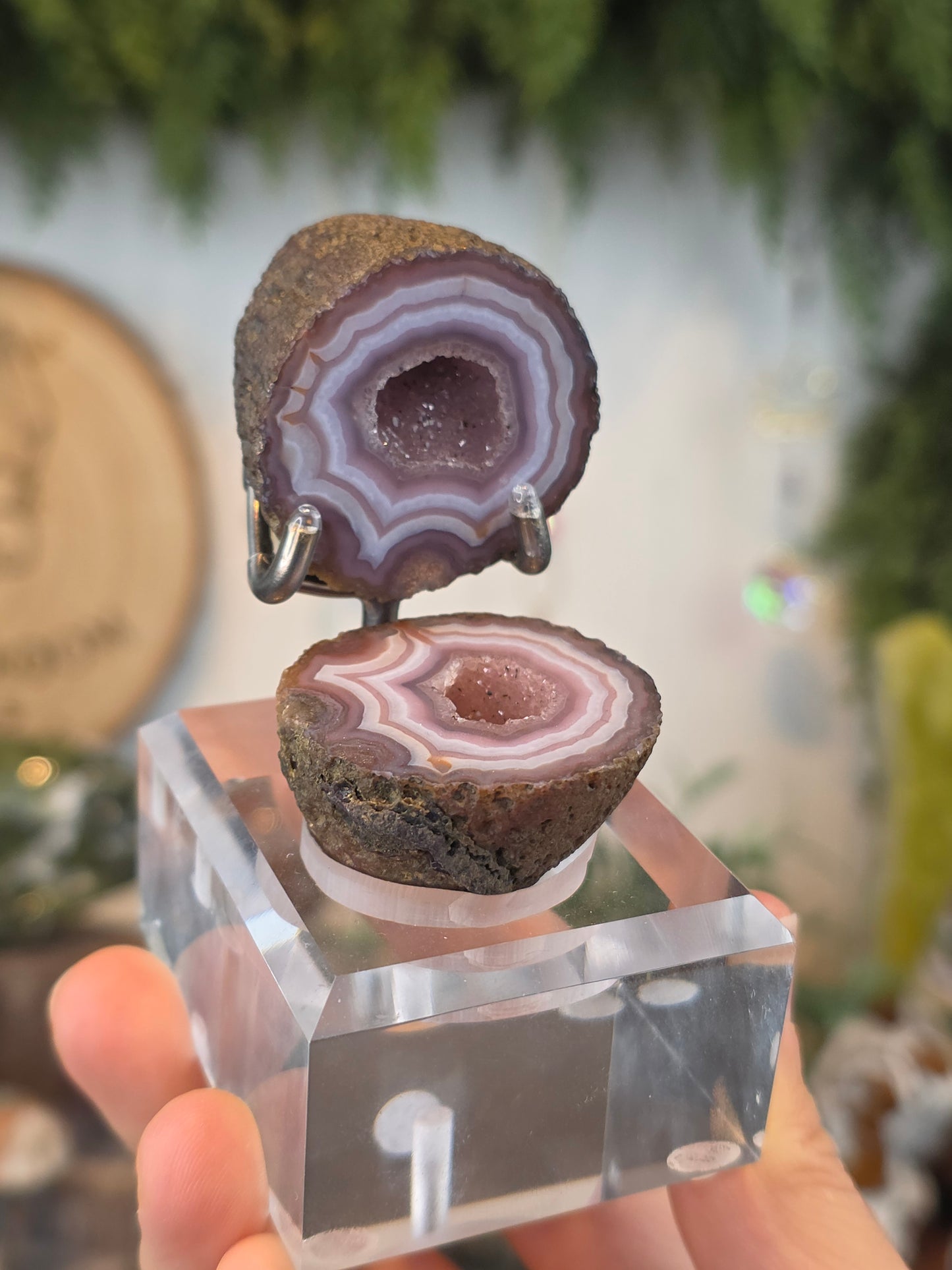 Zhanguo Agate Geode with Custom Stand F