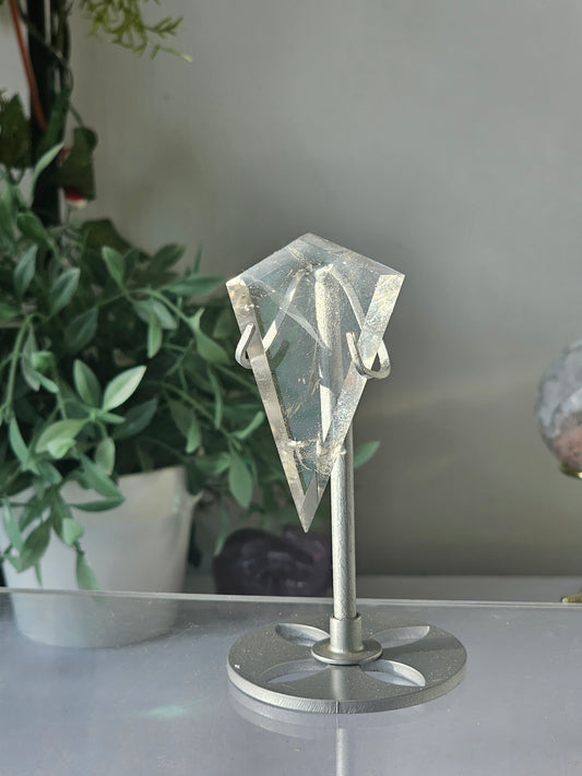 Clear Quartz Diamond on Custom Stand - MAS0823