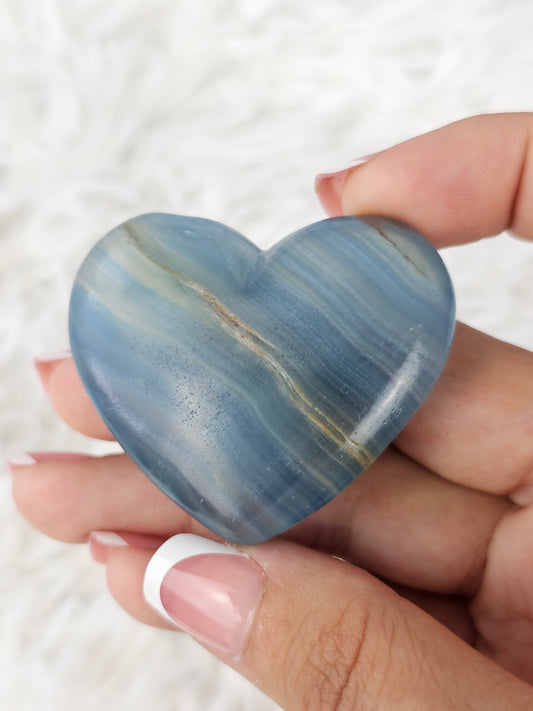 Blue Onyx Heart Stone - MAS0749