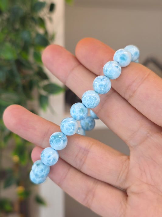 High Grade Larimar Bracelet 8mm - A