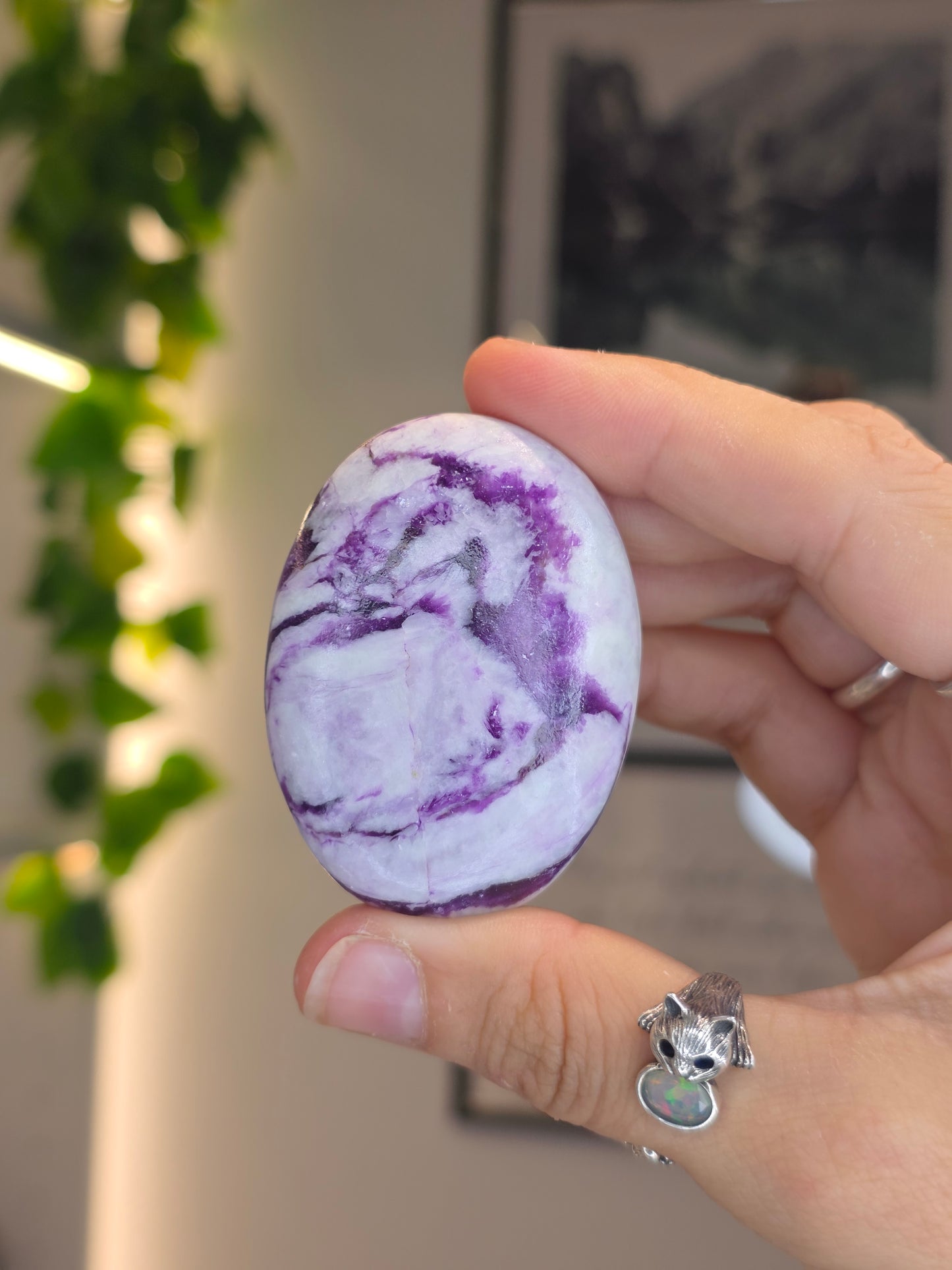 Purple Green Kammererite Palm Stones