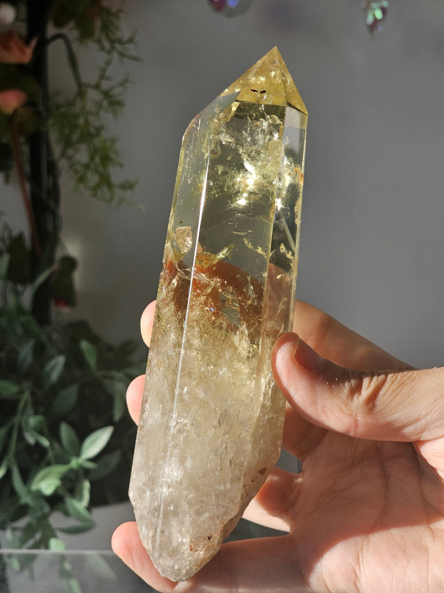 Citrine Wand on Custom Stand - MAS0820