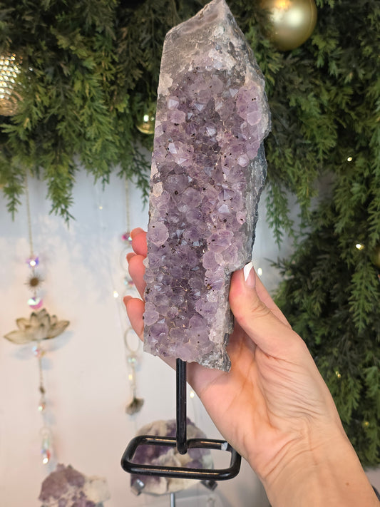 Druzy Amethyst Slice on Custom Stand from Brazil - MAS6065