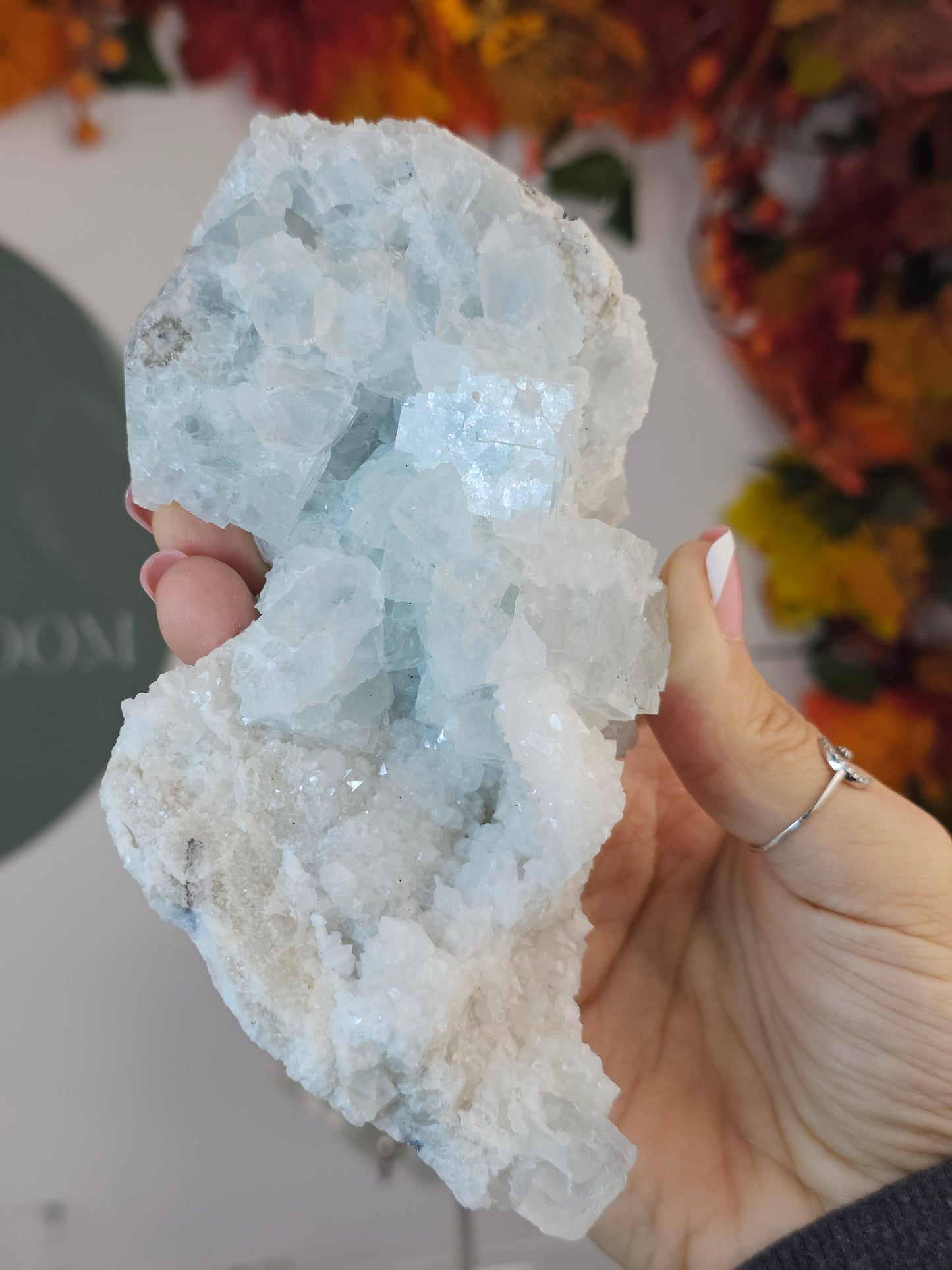 Icy Blue Fluorite with Sugar Calcite and Galena E - MAS1686