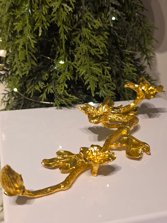 Gold 3 Sphere Flower Design Holder Stand - MAS6048