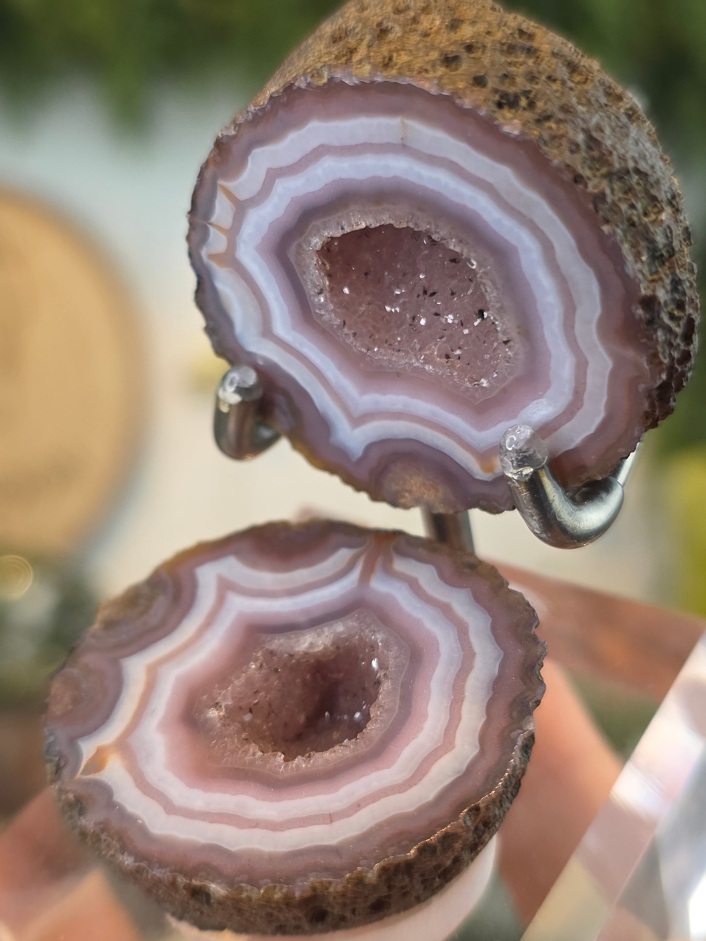 Zhanguo Agate Geode with Custom Stand F