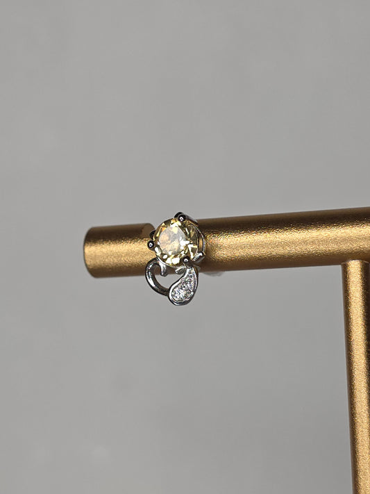 Natural Citrine Cat Earrings with S925 Posts