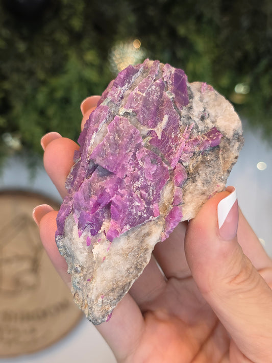 Raw Genuine Ruby with Blue Mica  Xiang Jing, China - MAS6107