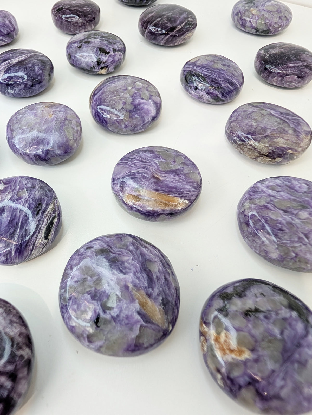 Intuitively Chosen Russian Charoite Button Flat Stones
