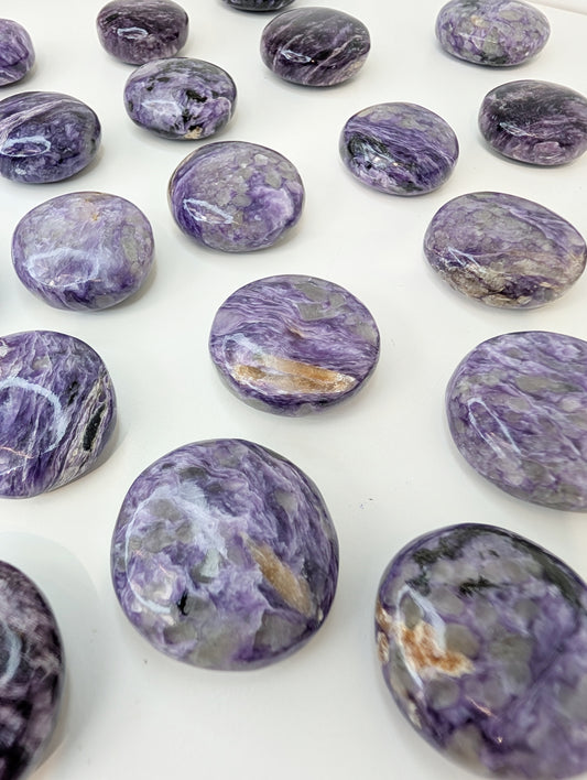 Intuitively Chosen Russian Charoite Button Flat Stones