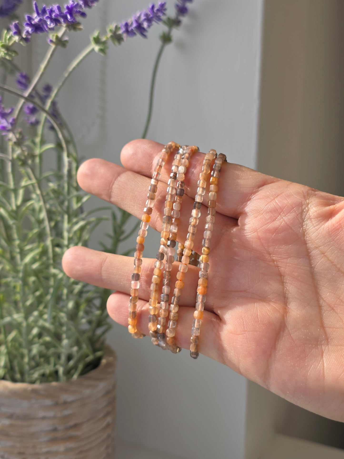 Backbone Moonstone - Cubic Facetted Bracelet 3mm