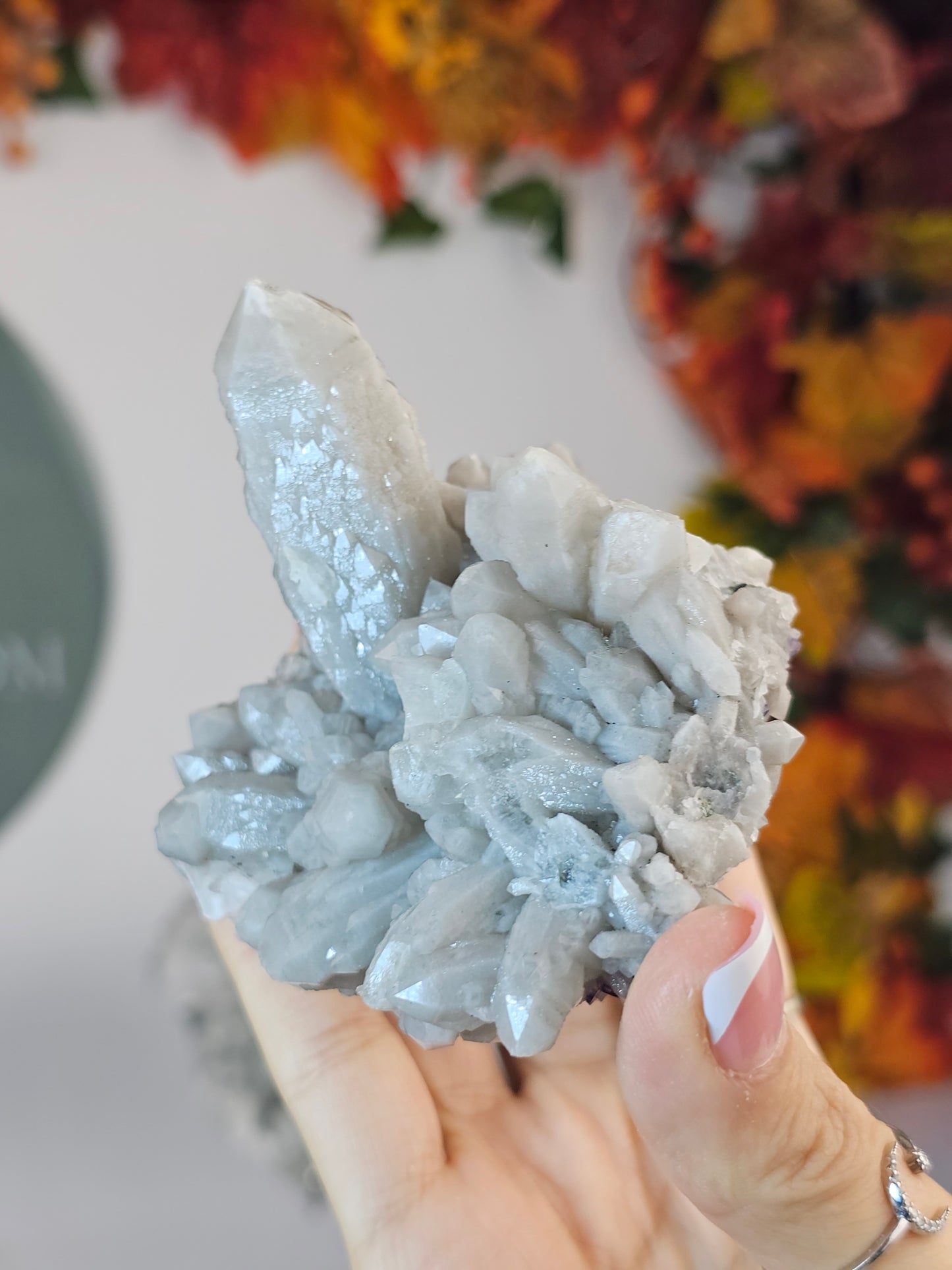Candle Quartz with Blue Fluorite and Calcite from Inner Mongolia - MAS2638