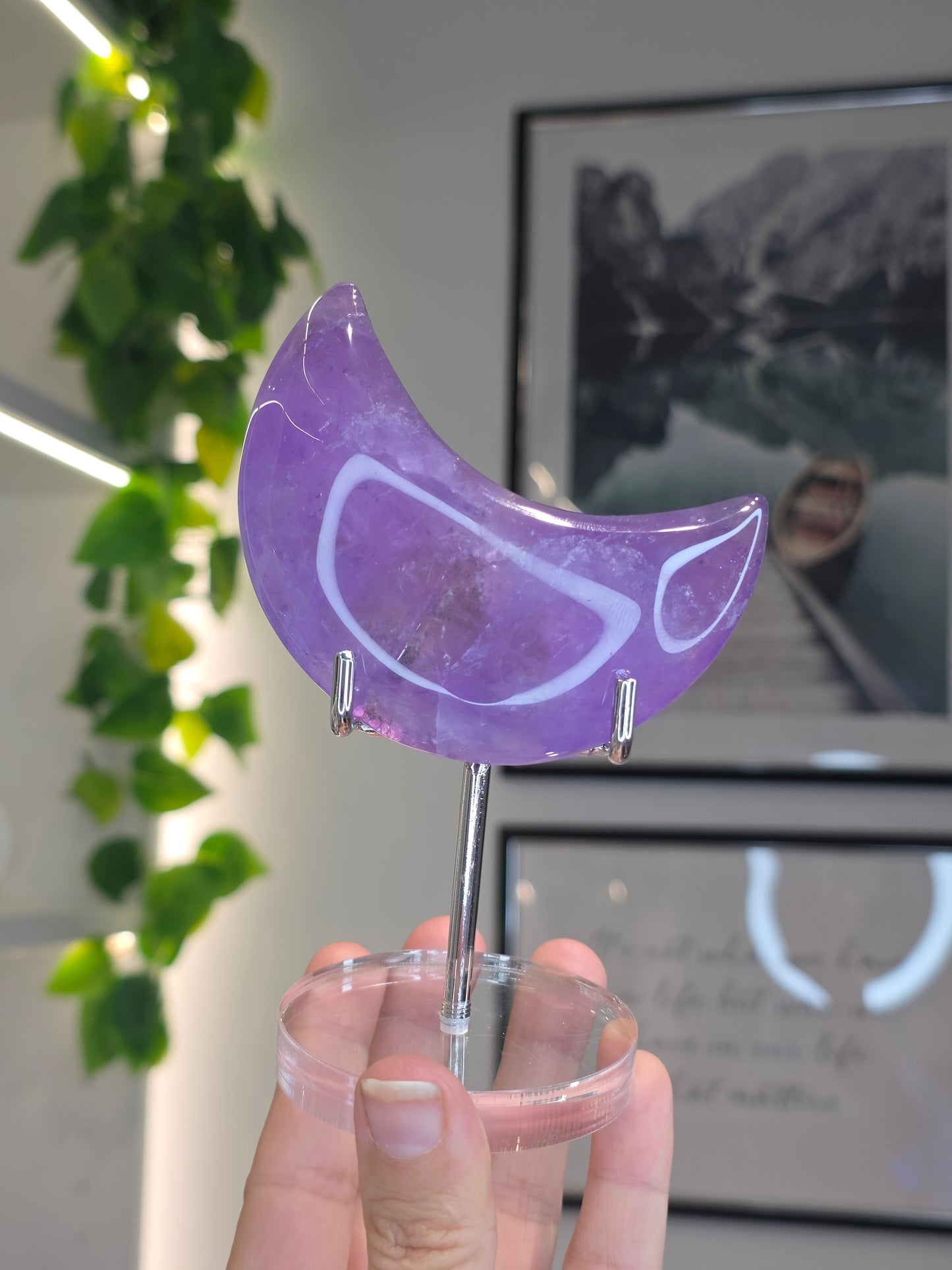Ametrine (Amethyst with Citrine) Moon with stand - C