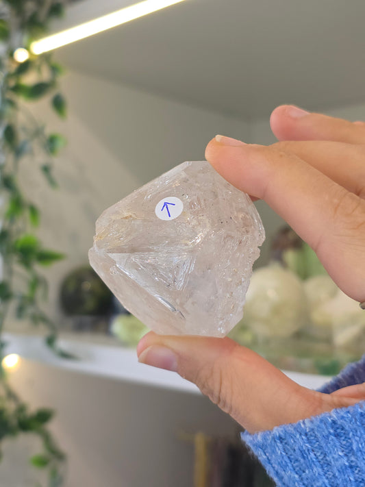 Enhydro Fenster Quartz (Elestial Quartz, Windows Quartz) from Paredon, Coahuila, Mexico