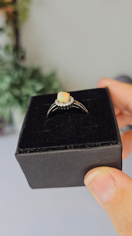 S925 Silver Opal Ring - MAS0605