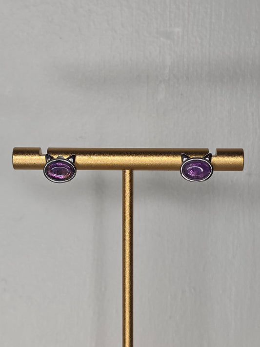 Ametrine Cat Earrings with S925 Posts