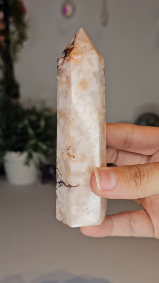 Carnelian flower Agate Tower - MAS0451