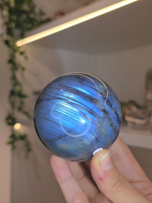 Labradorite Sphere with Blue Flash