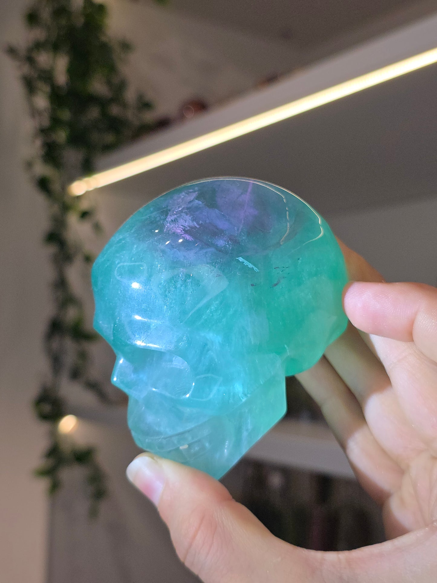 Candy Fluorite Skull Carving