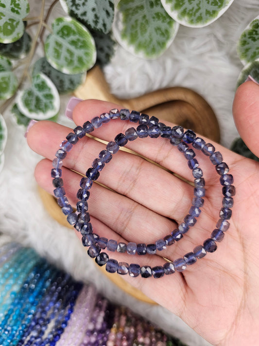 Iolite 5mm Facetted Bead Bracelet - MAS1007
