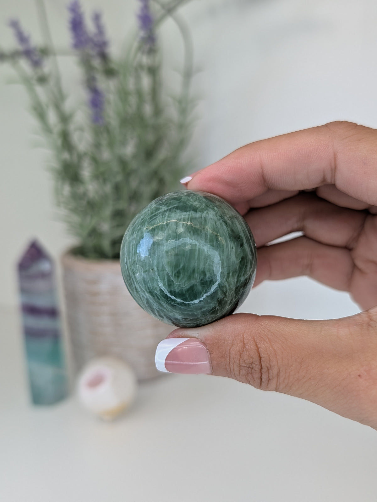 Green Kammererite Spheres from India