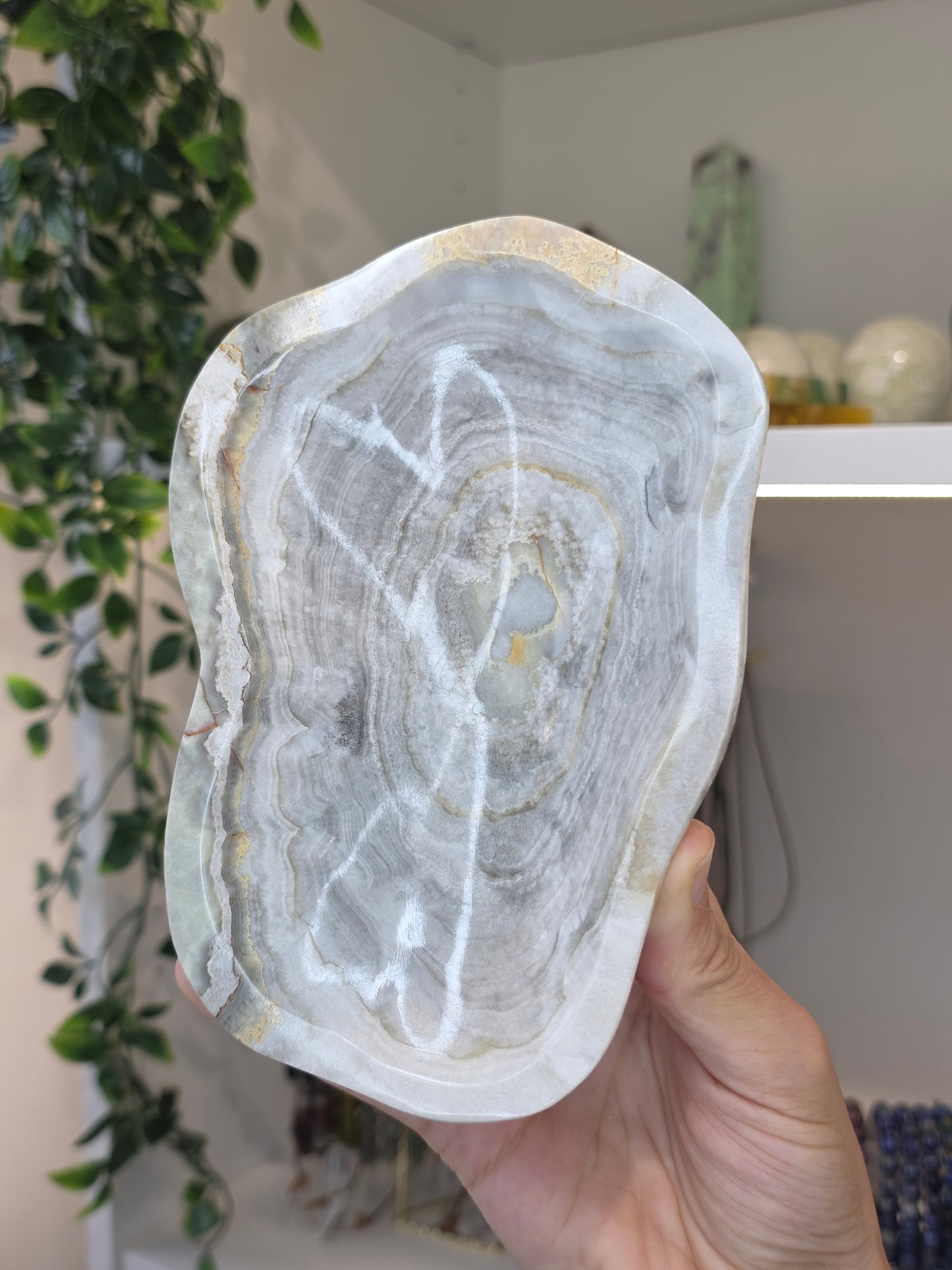 Mexican Onyx Freeform Bowl - Banded Calcite - C