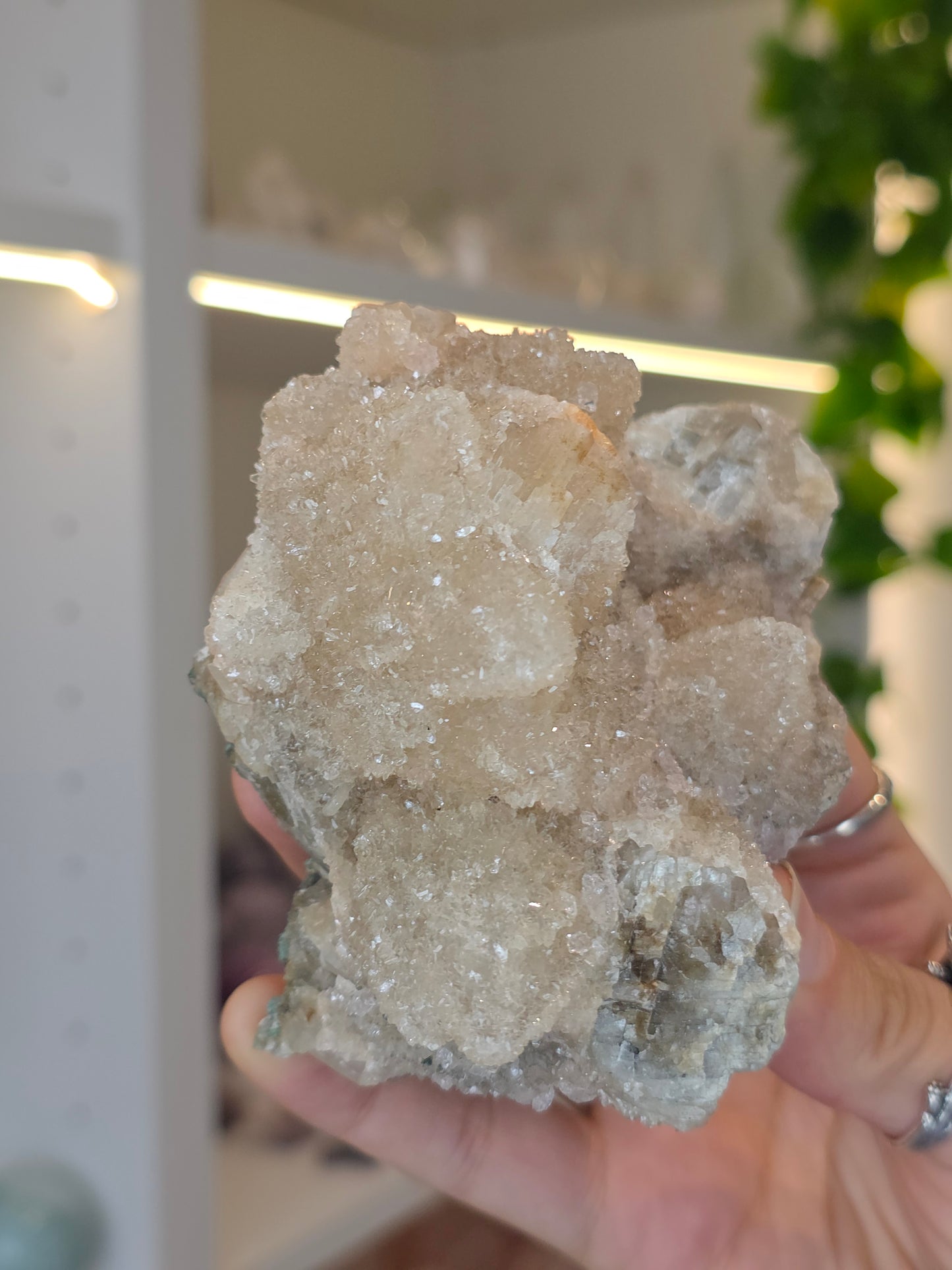 Sugary Dogtooth Calcite with Heulandite and Stilbite from Madhya Pradesh, India - H