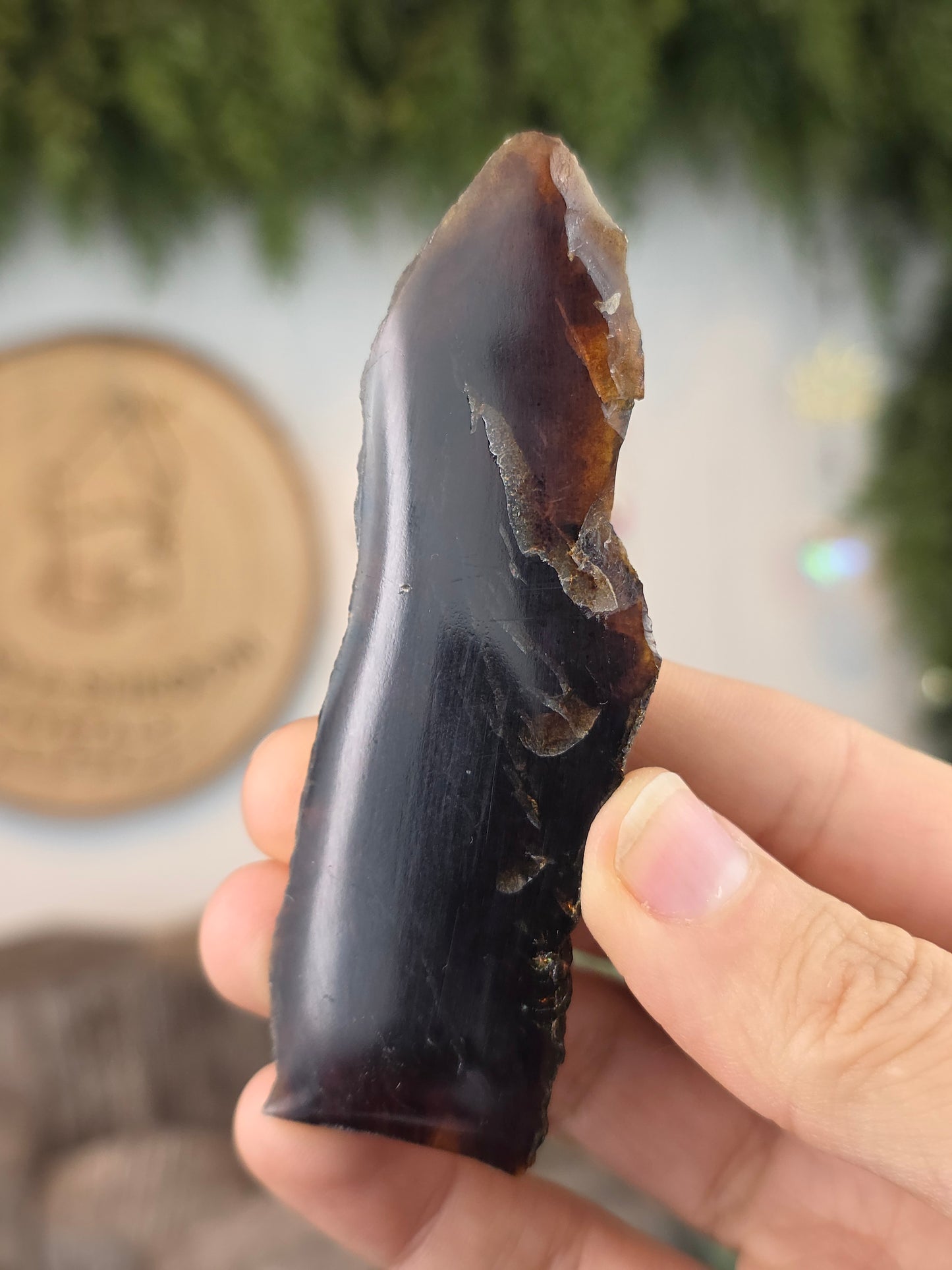 Raw Piece of UV Reactive Blue Amber from Indonesia E