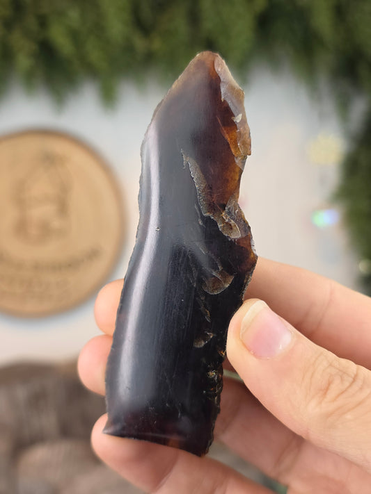 Raw Piece of UV Reactive Blue Amber from Indonesia E