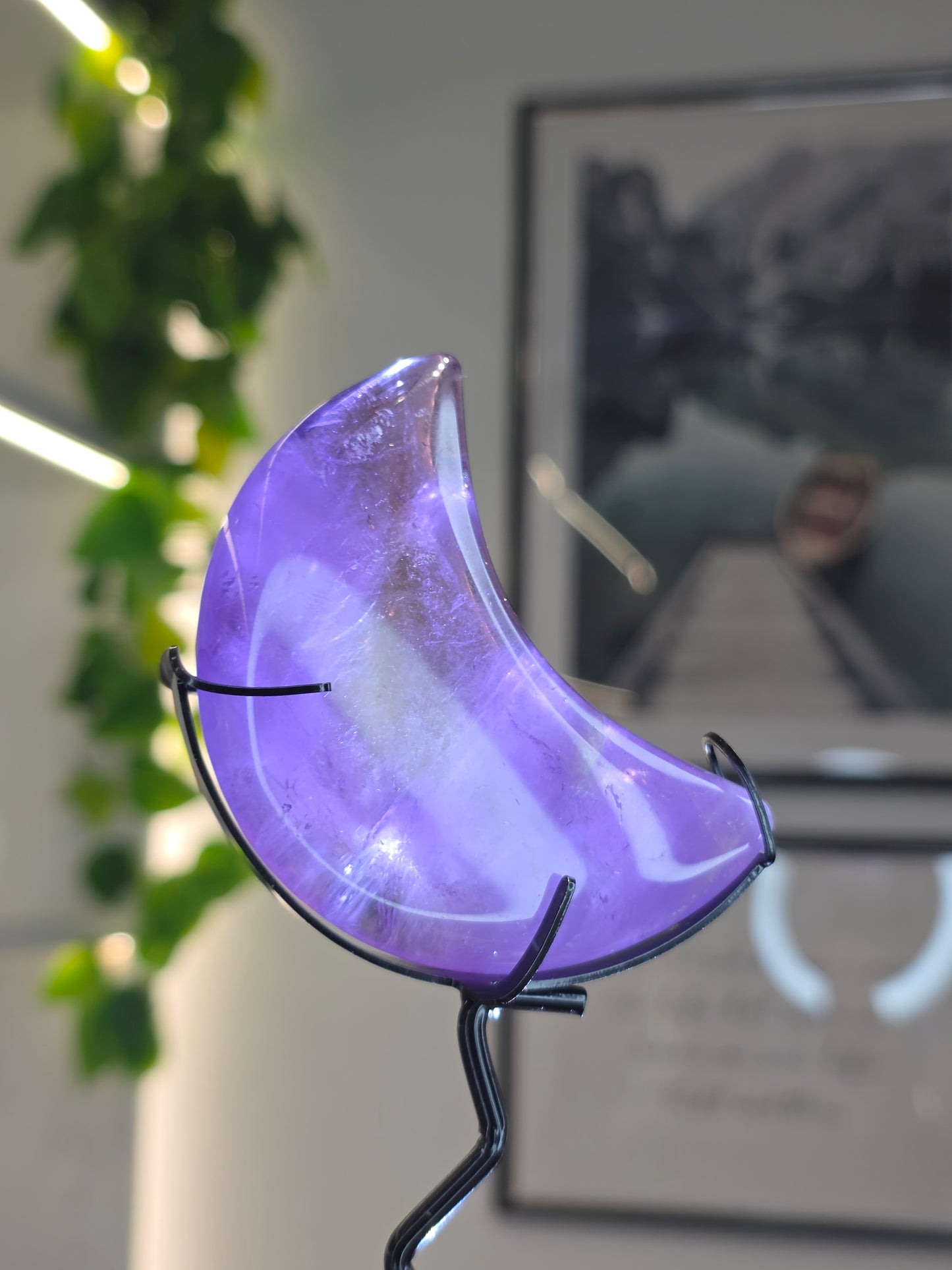Ametrine (Amethyst with Citrine) Moon with stand - A