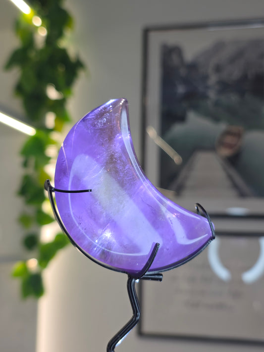 Ametrine (Amethyst with Citrine) Moon with stand - A