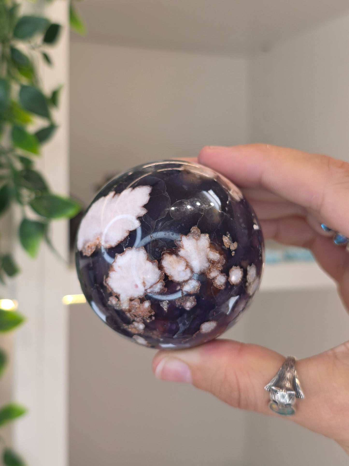 Blue Flower Agate Sphere - K